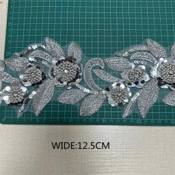 Guarnição frisada e bordada para o casamento nupcial, artesanato para DIY vestuário, novo design, 4,5 jardas - Image 6
