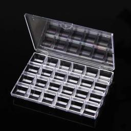 24 grades portátil transparente caixa de armazenamento vazio prego glitter strass jóias contas gem caixas caso recipiente plástico organizador - Image 4