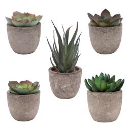Mini artificial aloe plantas bonsai pequeno simulado vaso de árvore plantas falsas flores mesa escritório vasos ornamentos casa decoração do jardim - Image 5