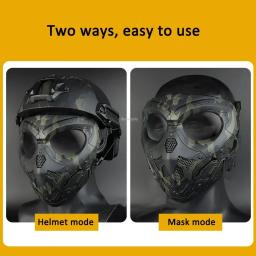 Máscara protetora airsoft ao ar livre tático paintball máscara facial completa cs caça tiro esportes halloween crânio máscaras - Image 3