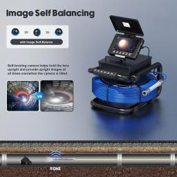 Tubo Inspeção Camera, Drenar Inspeção Esgoto, Vídeo Endoscópio, Gravação De Áudio, DVR, 5" - Image 3