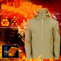 Conjunto de treino impermeável masculino, jaqueta softshell, terno tático térmico, roupa de pesca, camping, caminhada, inverno - Image 5