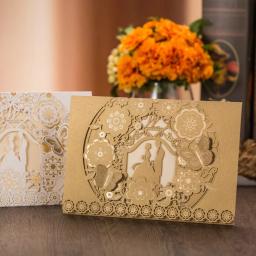 Kit de convites de casamento com corte a laser de borboleta 3d, 10 espaços, convites, festa, batismo, dinheiro, cartões de casamento - Image 4
