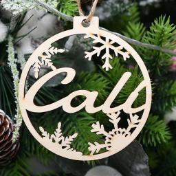 Personalizado-feito nome ornamento de natal personalizado corte a laser enfeites nome de madeira floco de neve natal pendurado presente tag árvore de natal - Image 4