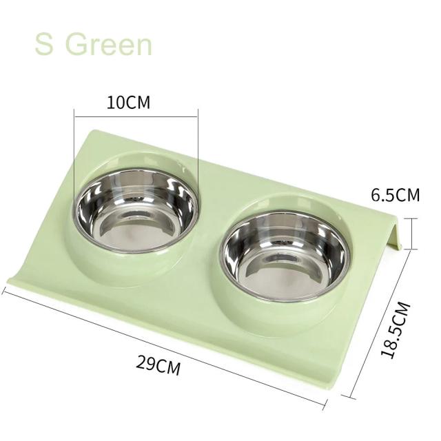 Alimentador Duplo em Aço Inoxidável para Cães e Gatos - Praticidade e Estilo na Hora da Refeição