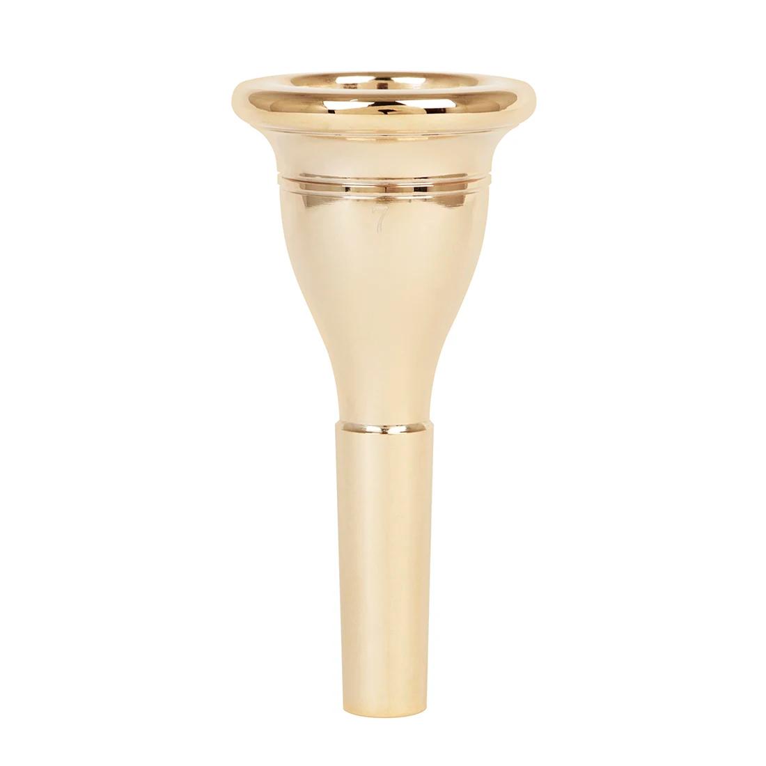Não 7 baixo tuba bocal acessórios de instrumento de bronze grande segurando chifre bocal prata ouro latão 13.3mm peças música - Image 1