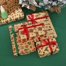 Presente de embrulho papel vento aniversário decoração do presente de natal feliz natal papel de embrulho diy saco de papel kraft presente de ano novo - Image 3