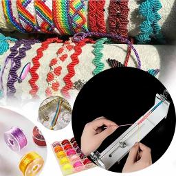 Tecelagem Ferramenta de Fixação para Fazer Jóias, Pulseira DIY, Bancada Tecida, Ajustável Comprimento, Tecelagem, Prático, 1 Conjunto - Image 1