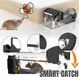 Armadilha De Rato De Plástico Reutilizável Empresa Humana Segura, Catcher De Rato Doméstico Roedores Self-Locking Inteligentes, Jardim Interior Ao Ar Livre - Image 3