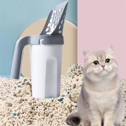 Grande All-in-One Cat Litter Pá com Caixa de Armazenamento, Artefato Ninhada Portátil, Areia de Tofu de Poros Finos, Pet Limpeza Suprimentos - Image 4