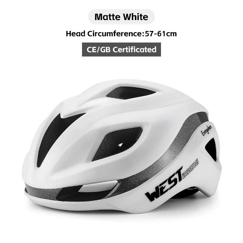West Biking-Capacete De Ciclismo Aerodinâmico Para Homens E Mulheres, Leve, Moldagem Integrada, Boné De Segurança, MTB, Corrida De Estrada, Capacete De Bicicleta - Image 1