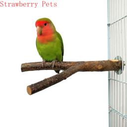 Madeira natural pet papagaio garfo de madeira crua ramo de árvore suporte rack esquilo pássaro hamster ramo poleiros mastigar mordida brinquedos vara - Image 3