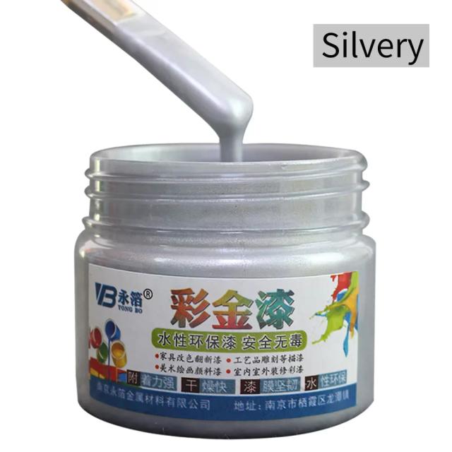 Pintura Dourada à Base de Água 100g para Artesanato e Revestimento de Móveis, Paredes e Portas de Madeira