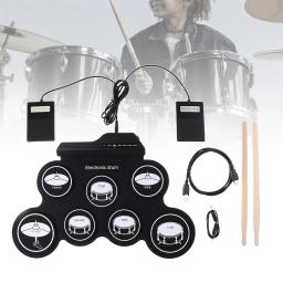 Kits de Bateria Eletrônica Portátil com Baquetas, Bateria de Silicone, Instrumento de Música, Prático, Elétrico, Roll Up - Image 4