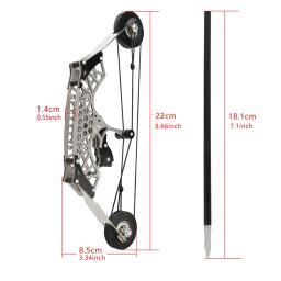 Aço inoxidável Mini Composto Bow Set, Poderoso Arco com Arco, Tiro Interior e Exterior, Caça Acessórios, 8 ", 11.7lbs Range30 40m - Image 2