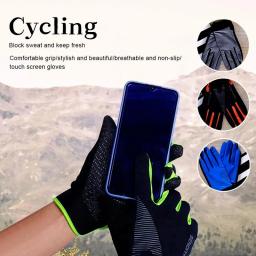 Luvas de ciclismo full finger touch screen para homens, MTB, bicicleta, motocicleta, ginásio, treinamento, fitness, ao ar livre, pesca, verão - Image 6