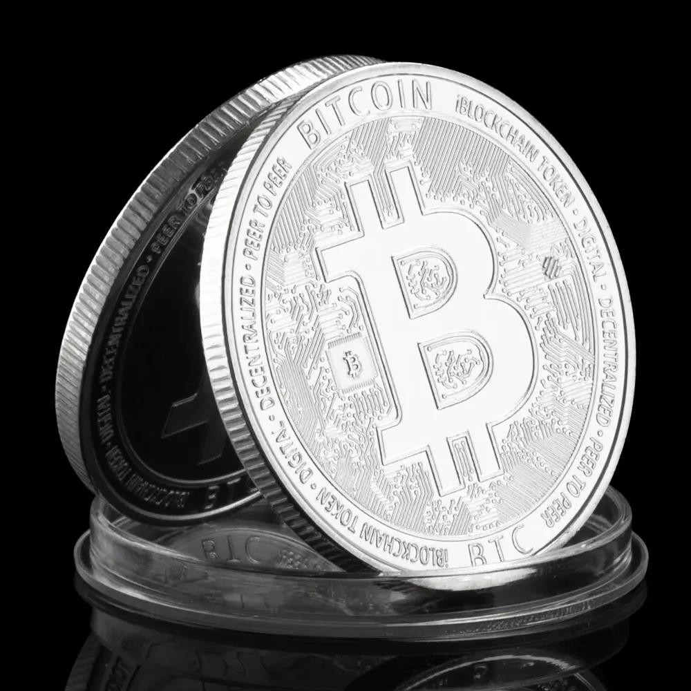 Moeda criptográfica física chapeada prateada, Moeda comemorativa, Moedas colecionáveis, Coleção de criptomoedas, arte, lembrança - Image 1
