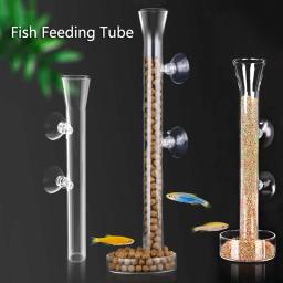 Tubo De Alimentador De Aquário De Vidro Tanque De Peixes Transparente Alimentador De Comida De Caracol De Camarão, Tigela, Acessórios De Alimentação - Image 1