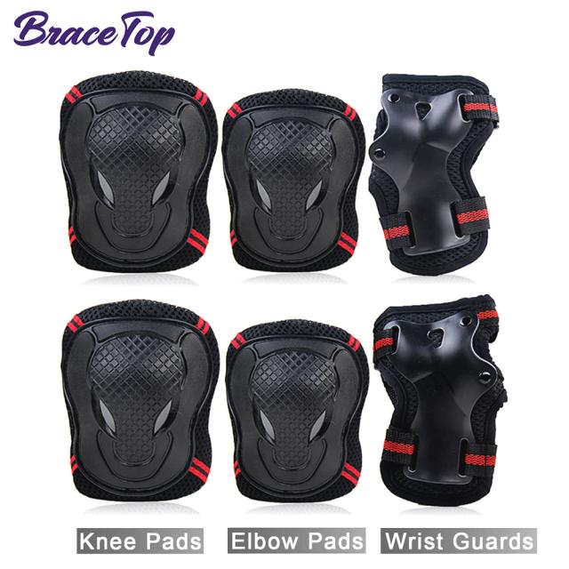 BraceTop Conjunto de Proteção para Esportes - Joelheiras, Cotoveleiras e Pulso - 6 Peças