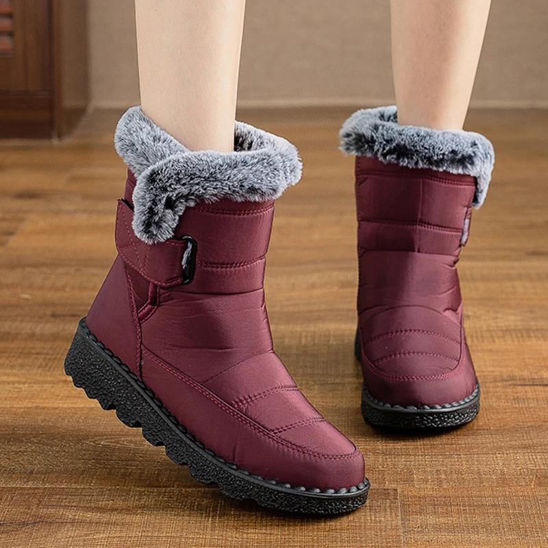 Botas de neve mulher moda feminina sapatos plataforma mulher sólida meados botas altas novas botas mujer inverno senhoras botas - Image 1