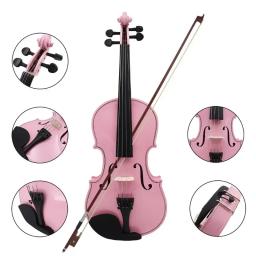 Violino Acústico Madeira maciça com Caixa, Instrumentos Musicais, Iniciantes Profissionais, Instrumento de Cordas de Alta Qualidade, 4/4 - Image 2
