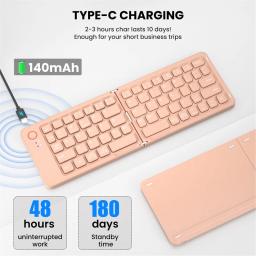 Teclado dobrável bluetooth portátil, acessórios de computador, apto para ios, android, windows, tablet, telefone móvel - Image 3
