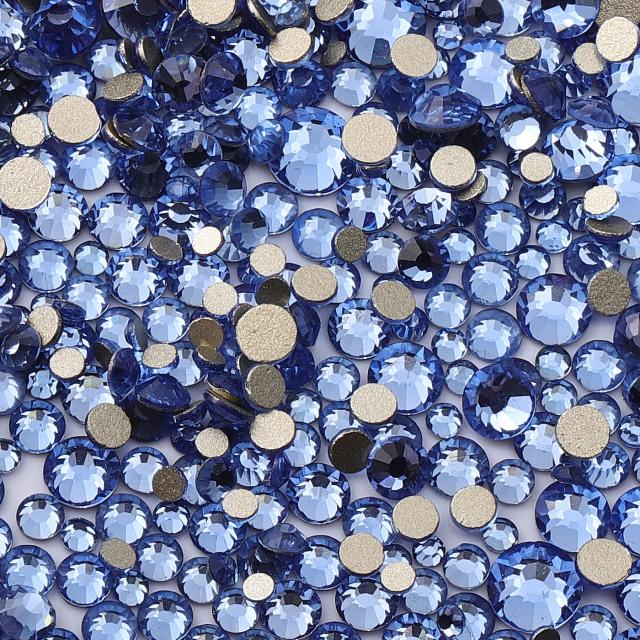 Qiyi Strass SS4-SS20 Cristal Transparente Não-Hotfix Ouro Glitter Pedras para Unhas e Artesanato