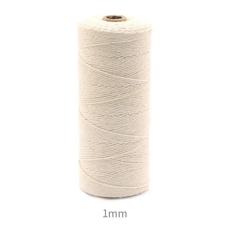 Corda de Macramé de algodão para artesanato DIY, cabides de tricô, Natal e casamento, 109 jardas, 218 jardas, 1mm, 2mm, 3mm, 4mm, 5mm, 6mm - Image 1