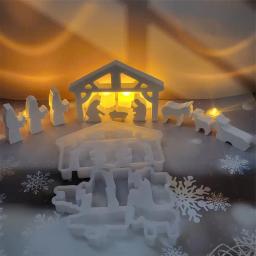 3D Presépio Casa Mold Arte Artesanato, Molde De Gesso, Decorações De Ornamento De Mesa, Suprimentos Artesanais, Fabricação De Vela - Image 2