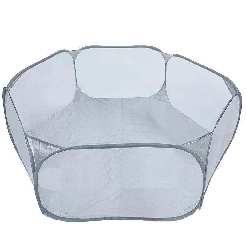 Gaiola portátil transparente aberta dobrável, Gaiola de gato e cachorro, Barraca Pet Playpen, Cerca de quintal para cachorro, Coelho, Hamster - Image 1