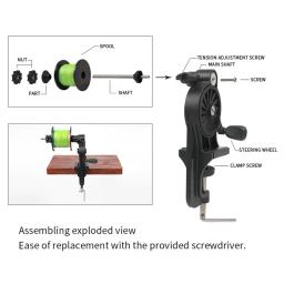 Linha De Pesca Ajustável Winder, bobina Winder, mesa portátil Braçadeira Máquina, fio De Enrolamento Reclaimer Acessórios - Image 3