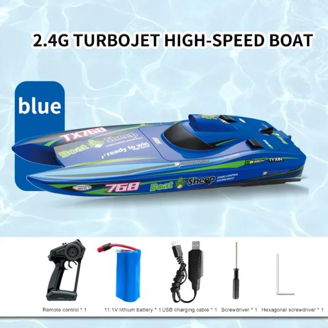 Turbojet Speedboat TX768 RC Boat 30 km/h Alta Velocidade