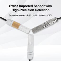 Sensor de Temperatura e Umidade RS485 Industrial à Prova d'Água Alta Precisão Sonda de Metal PE PVC Transmissor com Cabo de 0.5m para Ambientes Severos - Image 3