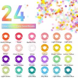 24 grade alfabeto contas e cor de vidro arroz contas kits jóias diy arte artesanato fazendo pulseira colar brincos corda contas conjunto - Image 5