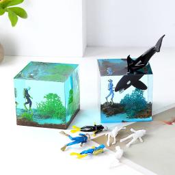 1 parte miniaturas sem pintura para mergulho subaquático, figuras, acessórios de decoração, brinquedos, tanque de peixes - Image 3