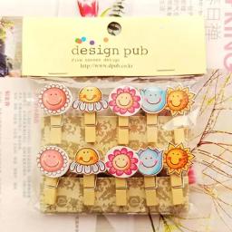 Madeira Dos Desenhos Animados Pendurado Photo Clips, Flor De Pêssego, Memo Papel, Prendedor De Roupa, Papelaria, Festa De Casamento, Artesanato Decoração, DIY, 35x7mm, 10Pcs por Conjunto - Image 6