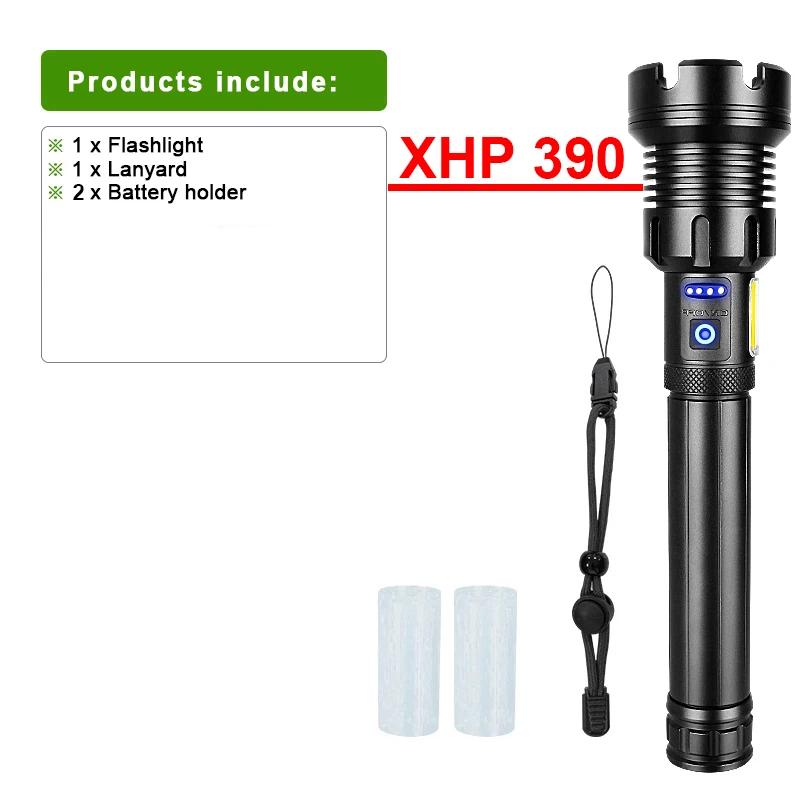 Xhp390 lanterna mais poderosa recarregável usb, luz forte, lanterna tática militar, acampamento, caça, ar livre - Image 1