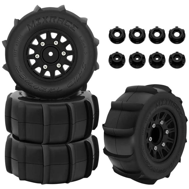 Pneus de Remo GLOBACT 1/10 RC Hexagonal 12mm/14mm Pneus de Neve/Deserto 4 un.