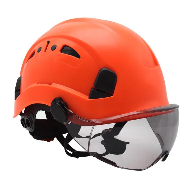 Capacete de Segurança com Viseira Ajustável e Óculos para Trabalho, Equitação e Resgate ao Ar Livre