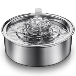 Fonte de água do aço inoxidável para gatos e cães, Bebedor automático com filtros do sensor - Image 1