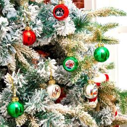 6cm/8cm sublimação bola de natal 6 pçs personalizado em branco consumíveis suprimentos transferência térmica impressão diy natal decora - Image 1