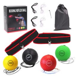 Bola de boxe para treinamento de mãos e olhos, conjunto de 4 ou 2 partes, com cabeça, exercício reflexo, para boxe e treinamento - Image 1