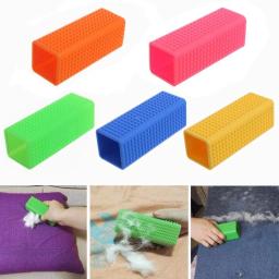 1 pçs escova de remoção do cabelo do animal de estimação do gato do cão da escova eficaz do cabelo do animal de estimação silicone escova de limpeza de borracha oca - Image 5