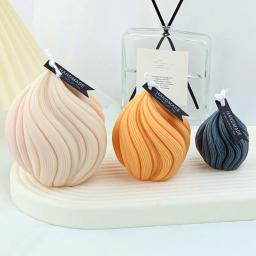 Moldes De Silicone Esculpida Vela Ondulada, Velas De Geometria, Listras Irregulares, DIY Espiral Torção De Moldes De Sabão, Home Art Decor, 3D, Forma De Cebola - Image 1
