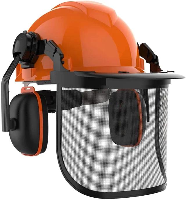 Capacete Multifuncional de Segurança com Proteção Facial e Malha de Aço para Cortador de Grama e Atividades Florestais CE