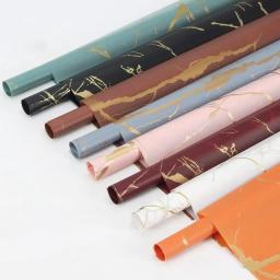 Papel De Embrulho Flor, Borda Dourada, Estilo Coreano, Meia Transparente, Embalagem Do Presente, Florista Buquê, Material De Embrulho, 5Pcs por Pacote - Image 2
