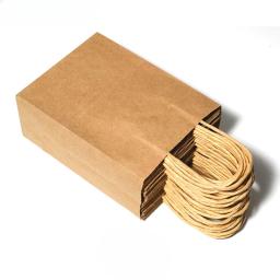 Saco De Compras De Papel Kraft Reciclável, Saco De Presente De Festa De Natal, Saco De Presente De Doces De Casamento, Bolsa De Embalagem De Entrega, 10Pcs - Image 2