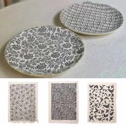 Papel De Transferência Preto De Arte De Cerâmica, Papel De Flor De Esmalte Underglaze, Adesivo Decalque De Cerâmica De Alta Temperatura, DIY Ferramentas De Argila Do Polímero, 1Pc - Image 4