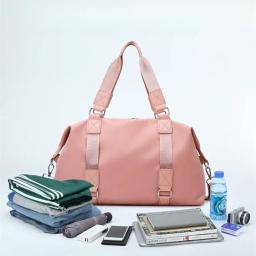 Bolsa de yoga portátil à prova d'água, grande capacidade, cor sólida, fitness, feminina, separação molhada e seca, bolsa de bagagem, esportes - Image 2
