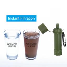 Ao ar livre purificador de filtragem água potável vida emergência portátil sobrevivência palha filtro de água pesca escalada viagem acampamento - Image 3